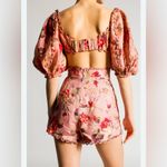 Zimmermann Cassia Cropped Scalloped Floral Print linen Top size 1 Photo 2