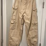 Rue 21 Size M Cotton Khaki Stretch Cargo Pocket Elastic Waist Zip Up Joggers Photo 3