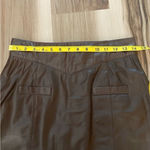 Vintage Toffs Chocolate Brown Leather Midi Pencil Skirt size 6 Photo 6