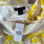 Ann Taylor Citrus Blossom Ruffle Sleeve Shell Floral Yellow Womens Top Size L Photo 8