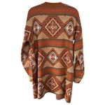 Savanna Jane Southwestern Sweater Brown Coastal Cowgirl Pattern Cardigan Large Photo 4