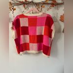 Colorful Checkered Knit Top Red Size undefined Photo 2