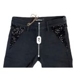 EXPRESS Sequin Skinny Black Jeans Stretch Baddie Feminine NWOT 4 Tall Y2k Photo 5