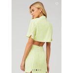 For Love & Lemons Green Gingham Checkered Blazer S. $167 Photo 3