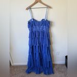 Hutch Anthropologie Strapless Tiered Tulle Dress Blue Size 16 Photo 7
