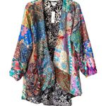 Kathmandu Imports NWTs Patchwork Kimono Jacket Gold Metallic Print One Size Pink Size undefined Photo 0