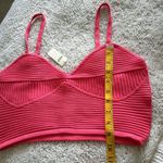 Aerie Women's L Texture Rib Knit Crop Top Hot Pink Corset Style TikTok Viral New Photo 8