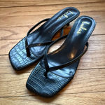 Lulus  Kitten Heel Thong Sandals Black Photo 0
