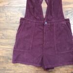 American Eagle • burgundy corduroy overall shorts romper shortalls maroon Photo 7