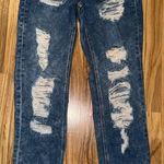 American Eagle Mom Jeans Women's Sz 0 Long Distressed Stretch Photo 0