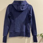 Lululemon Size 4 Blue Scuba Long Sleeve Full Zip Hoodie Thumb Holes Performance Photo 1