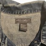 Ultra Short Cropped Raw Hem Denim Jacket Blue Size L Photo 5