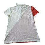 Tommy Hilfiger Peach & White Color Blocked Polo Shirt Women Size Small | 67-11 Photo 1
