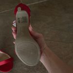 Christian Siriano Red Satin Heels with Rhinestone Straps size 8 👠Photo 6