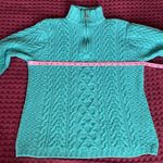 Aran Crafts Ireland Women’s 100% Merino Wool Cable Knit Sweater Pullover Zip Size S Photo 8