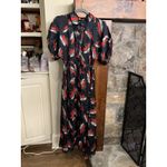The Great Raven Shirt Midi Dress Buttondown Floral Printed Short Sleeve Size 0 Photo 2