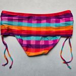 Hydraulic  Pink Orange Checker Tie Swim Beach Cheeky Bikini Bottom Extra Large XL Photo 1