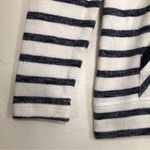 Jones New York Signature Cotton Blend Blue White Striped Zip Up Hoodie Sweater Photo 2