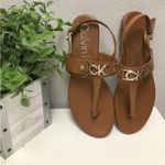 Calvin Klein Ankle Strap Thong Sandals - Size 10 Photo 2