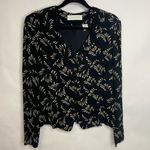 Dana Buchman Black Cream Patterned Blazer Evening Jacket Sz 10 Photo 0