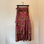 A loves A  Paisley Print Linen Tiered Maxi Skirt Photo 1