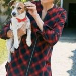 Soft Surroundings Black Red Buffalo Plaid Manchester Flannel Zip Up Tunic- Med Photo 6