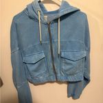 Urban Outfitters Blue Cropped full zip Hoodie Jacket Photo 1