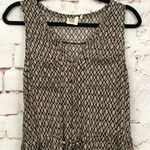 Anthropologie Anthropologe Lilka Darby Jumpsuit Ikat Print Sleeveless Tan Brown Black Size XS Photo 2