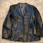 Gap Black Leather Blazer Jacket Photo 0