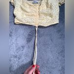 Hollister Light Yellow Eyelet 2 piece set shirt and shorts Photo 4