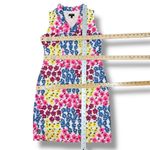 Talbots ‎ Petite Floral Eyelet Ruffle Trim Neck Sleeveless Dress White Multi 2P Photo 13