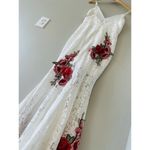 Luxxel  White Lace Dress With Embroidered Roses SMALL​​​​​​​​​​​​​​​​​​ Photo 6