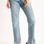 ZARA High Rise Raw Fringe Hem Light Wash Flare Jeans size 02 Photo 0