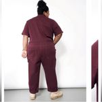 NEW WILDFANG 1X The Essential Denim Coverall Merlot Plus Size Red Photo 2