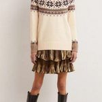 💕BODEN💕 Fair Isle Metallic Yarn Sweater ~ Warm Ivory Fair Isle Print US 8 NWOT Photo 1