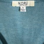 Kori America Blouse Women S Oversized Teal Green Tiered Peplum Lagenlook Country Photo 4