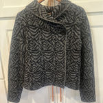 Susan Bristol Black Gray Abstract Pattern Button Jacket Women's M wool blend Photo 0