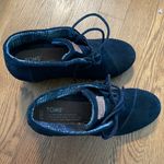 Toms Black Lace-Up Bootie Wedges - Size 6.5 Wide | Boho Chic | Streetwear Photo 1