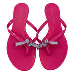 Ivanka Trump Pink Jelly Thong Sandals with Rhinestone Bow Accent Photo 0