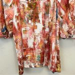 Sofia Made in Italy 3/4 Sleeve Ruffle Neck‎ Satin Eloise Blouse One Size Brown Size undefined Photo 4