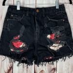 ZARA  | Sequin High Waist Distressed Shorts Photo 1