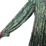 easel Floral Green Tiered Babydoll Dress S Flowy Earthy Indie Tiered Boho NWT Photo 3