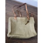 Fossil Vintage Tan Sage Woven Shoulder Bag Purse Natural Straw Leather Trim Photo 9