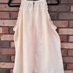 Torrid  Orange Cotton High Neck Polka Dot Textured Tank with Lace Detail Size 0 Photo 1