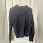 Abercrombie & Fitch  Navy cable knit mock neck sweatshirt Photo 1