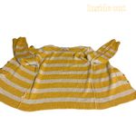 Loft  MUSTARD YELLOW, BEIGE & GRAY STRIPED COTTON CARDIGAN SWEATER (M) Photo 8