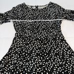 Talbots Black White Dots Toe Sleeve Stretch Flare Dress Size MEDIUM Photo 7