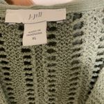 J.Jill open knit slouchy jade green hooded sweater cardigan woman size XL Photo 2
