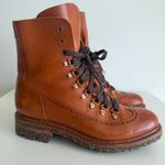 The Office Of Angela Scott Mr. Bernard Boots 40 EU | 10 US Brown Leather Combat Photo 1