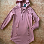 NWT JOLIE & JOY Long Destroyed Hoodie or Mini dress S Pink Photo 0